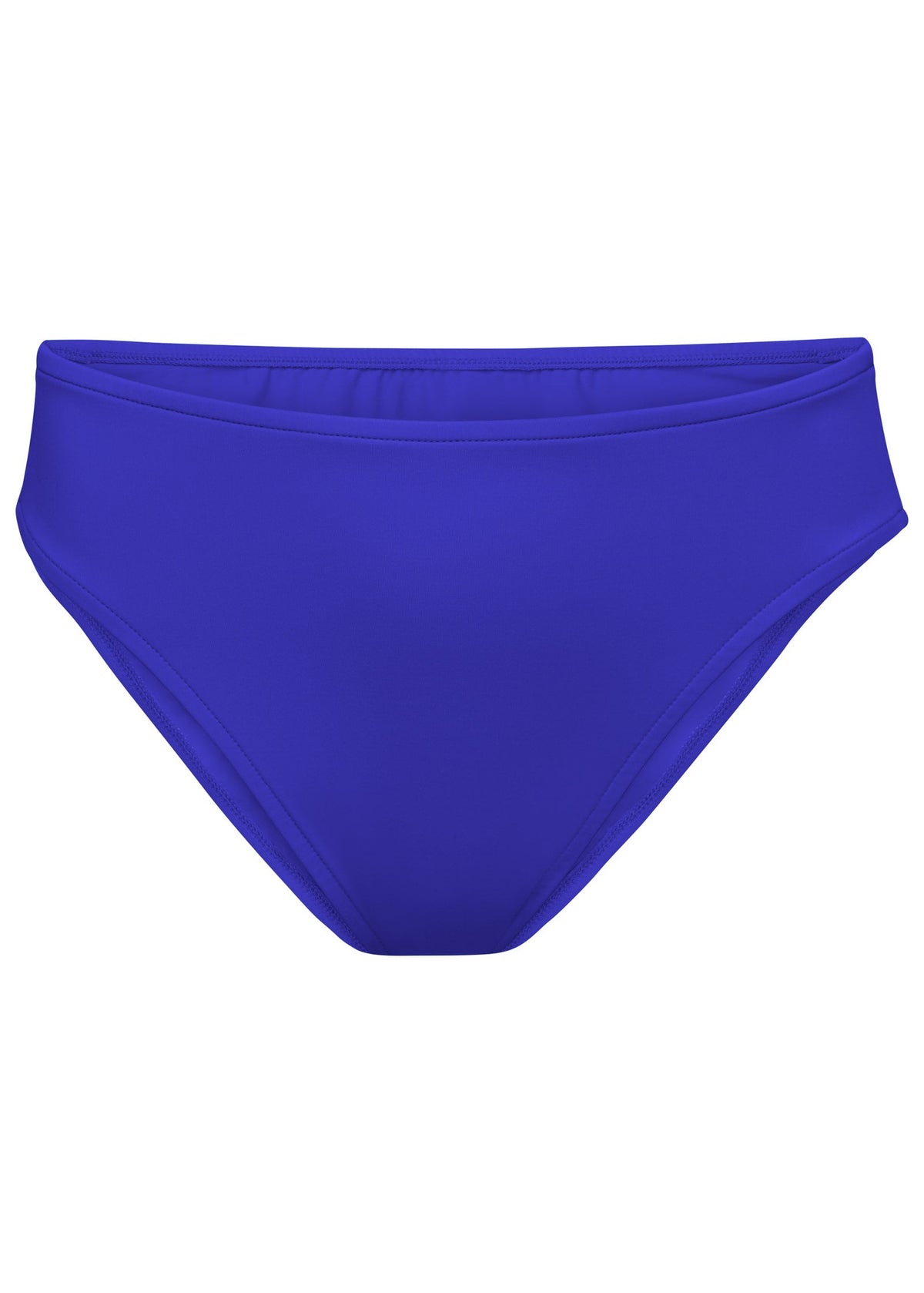 Women's cobalt blue moderate-coverage bikini bottom with high-rise waist