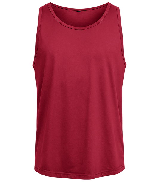 Men's plain sleeveless vest with round neck and straight fit