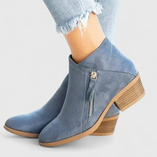 Women's Comfort Side-Zip Low-Heel Ankle Boots