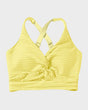Women's textured knot-front bikini set with high-waisted briefs
