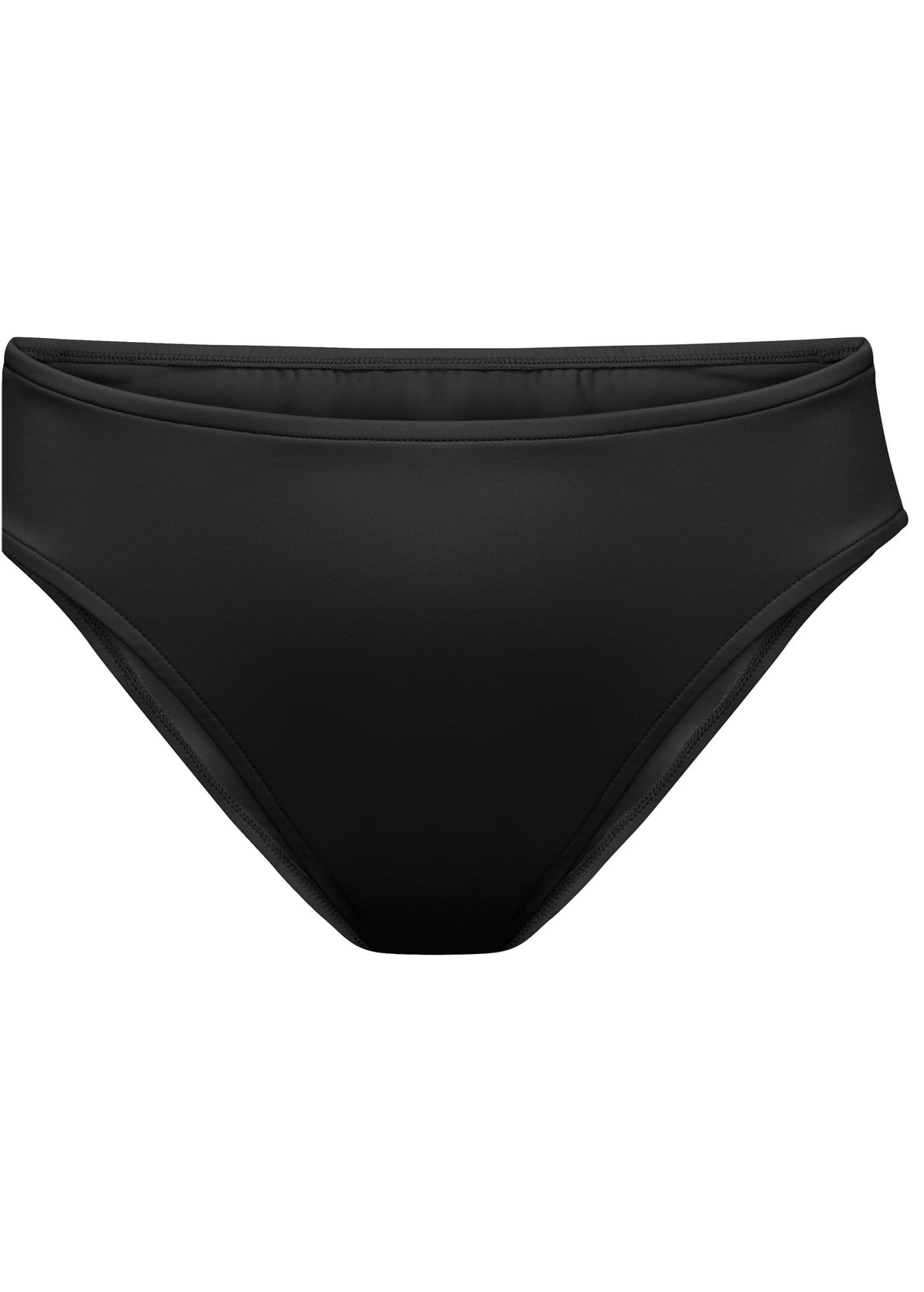 Women's black high-waisted moderate coverage bikini bottom
