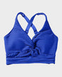 Women's textured knot-front bikini set with high-waisted briefs