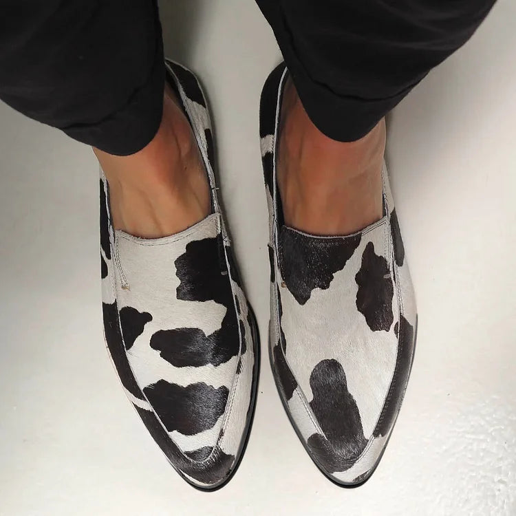 Women's Comfort Low-Heel Pointed-Toe Loafers — Walking in Black