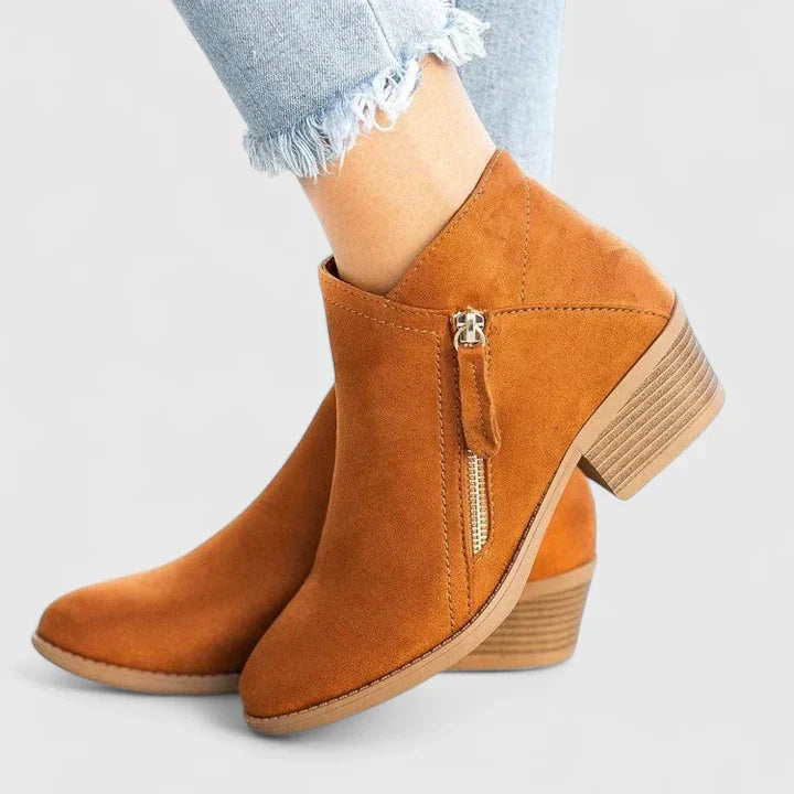 Women's Orthopedic Side-Zip Low-Heel Ankle Boots — Winter