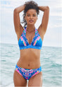 Women's multicoloured abstract print moderate bikini bottoms