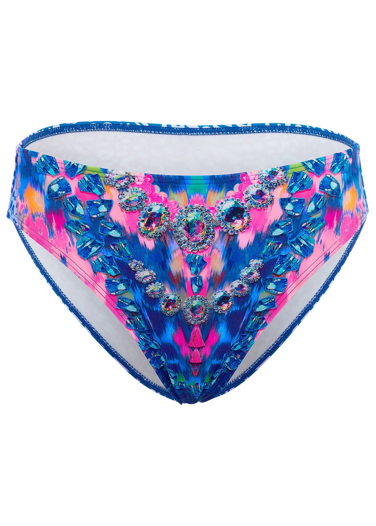 Women's multicoloured abstract print moderate bikini bottoms