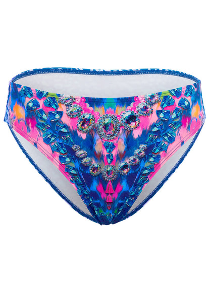Women's multicoloured abstract print moderate bikini bottoms