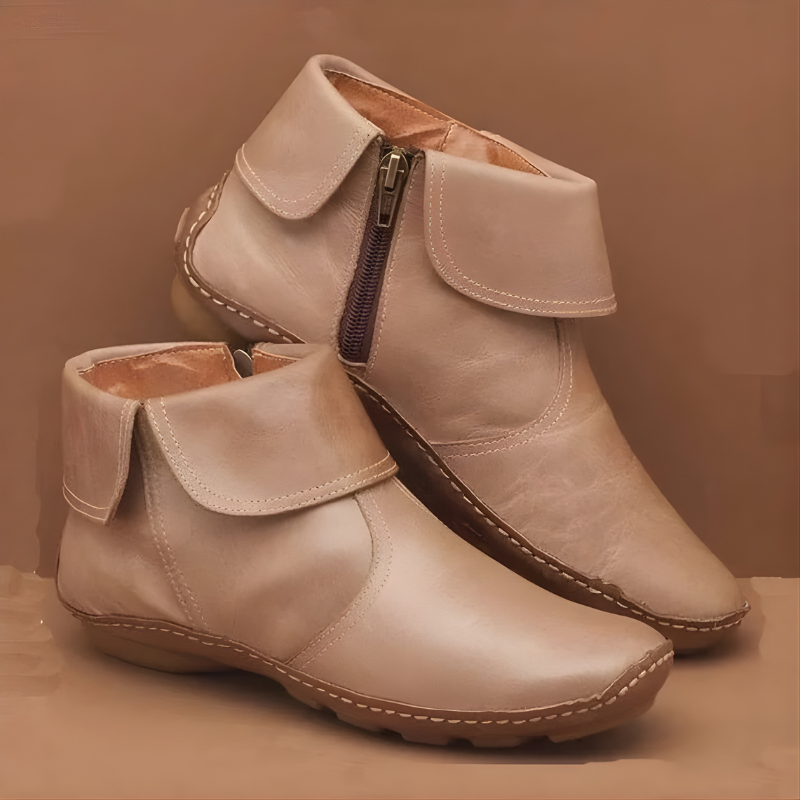 Women's Orthopedic Flat-Sole Floral-Print Ankle Boots — Winter