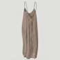Women's flowing backless maxi dress with V-neckline and spaghetti straps