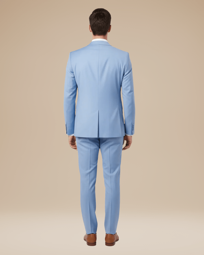 Men's two-piece suit with notch-lapel jacket and matching trousers