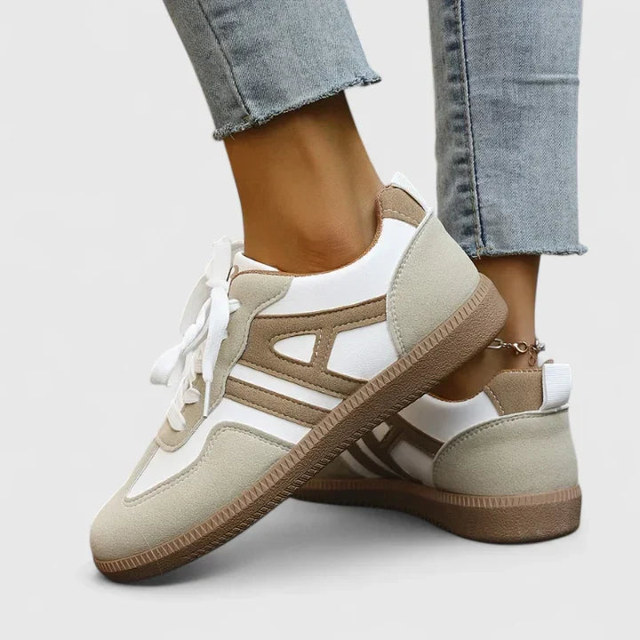 Women's Orthopedic Sneakers — Walking in Khaki & White
