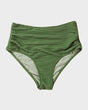 Women's textured knot-front bikini set with high-waisted briefs