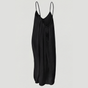 Women's flowing backless maxi dress with V-neckline and spaghetti straps