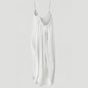 Women's flowing backless maxi dress with V-neckline and spaghetti straps
