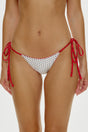 Women's reversible polka dot bikini bottoms with tie sides