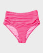 Women's textured knot-front bikini set with high-waisted briefs
