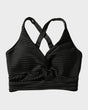 Women's textured knot-front bikini set with high-waisted briefs