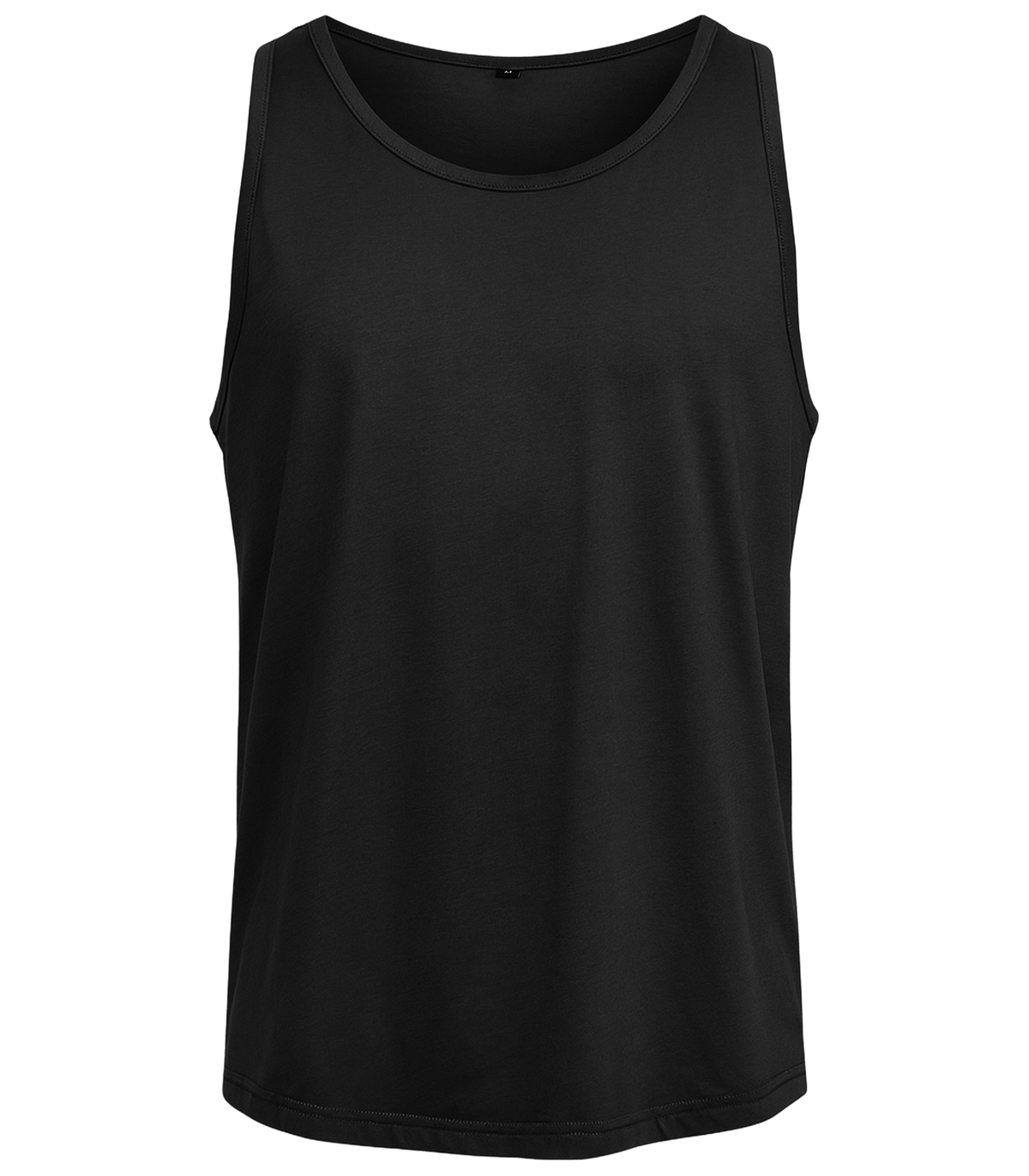 Men's plain sleeveless vest with round neck and straight fit