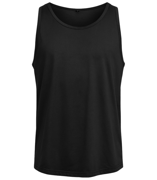 Men's plain sleeveless vest with round neck and straight fit