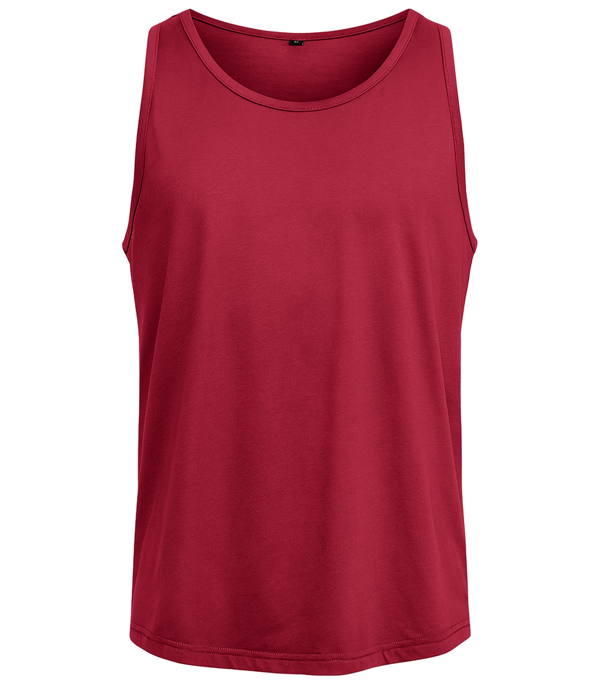 Men's plain sleeveless vest with round neck and straight fit