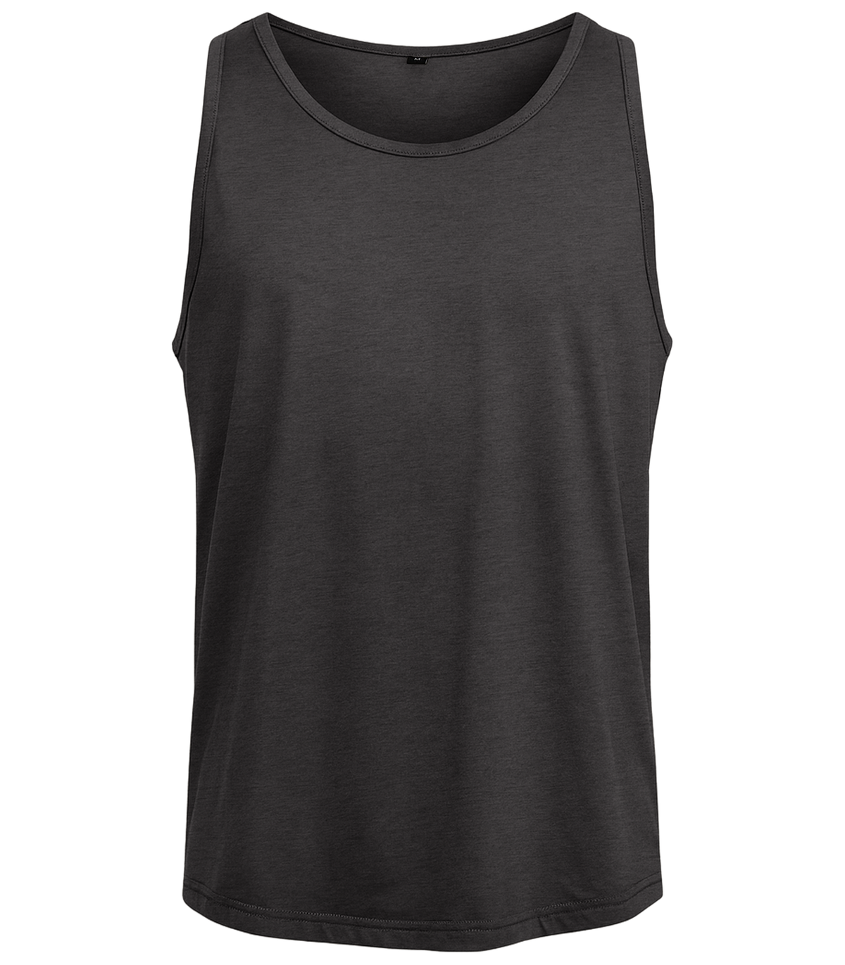 Men's plain sleeveless vest with round neck and straight fit
