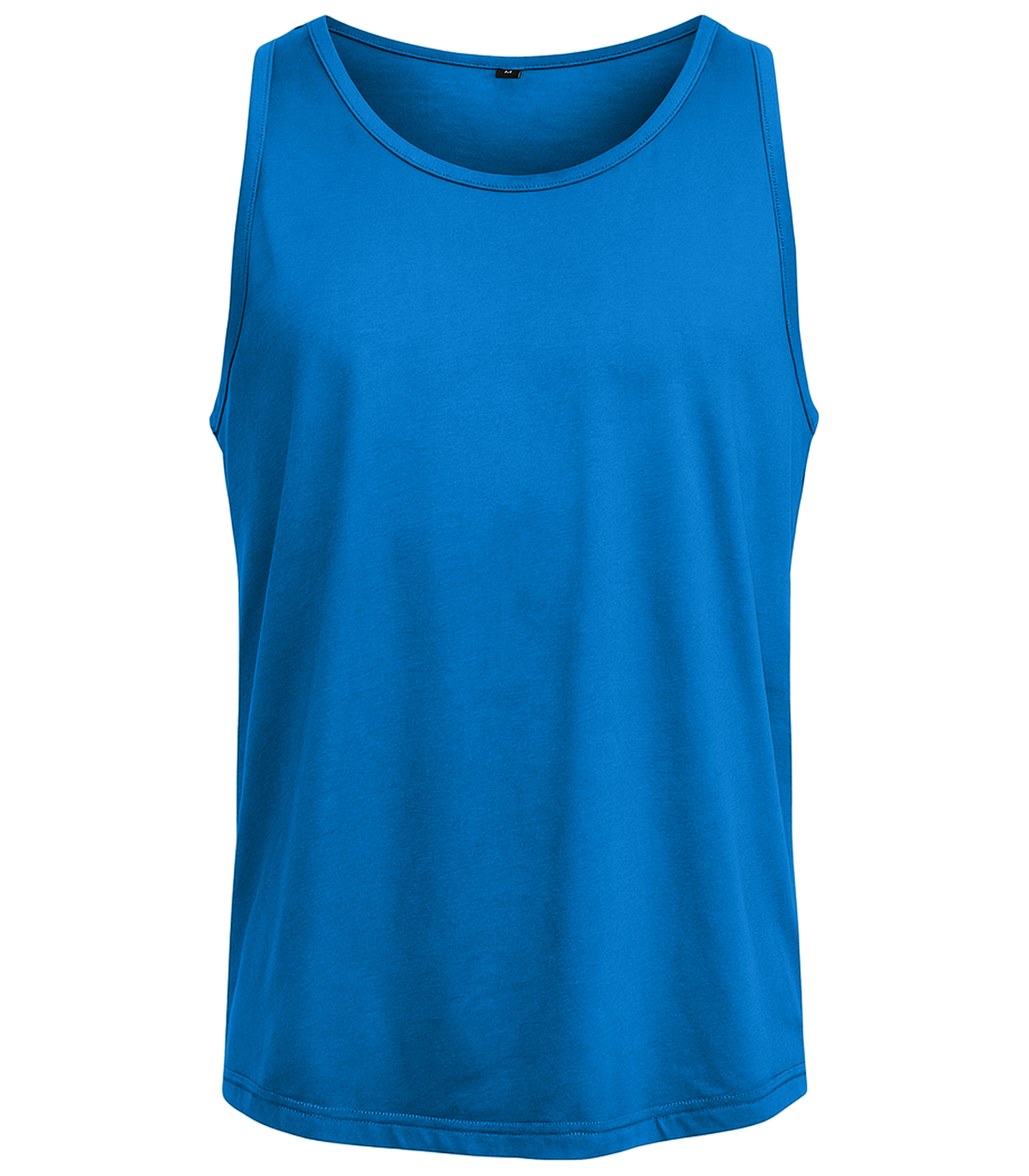 Men's plain sleeveless vest with round neck and straight fit