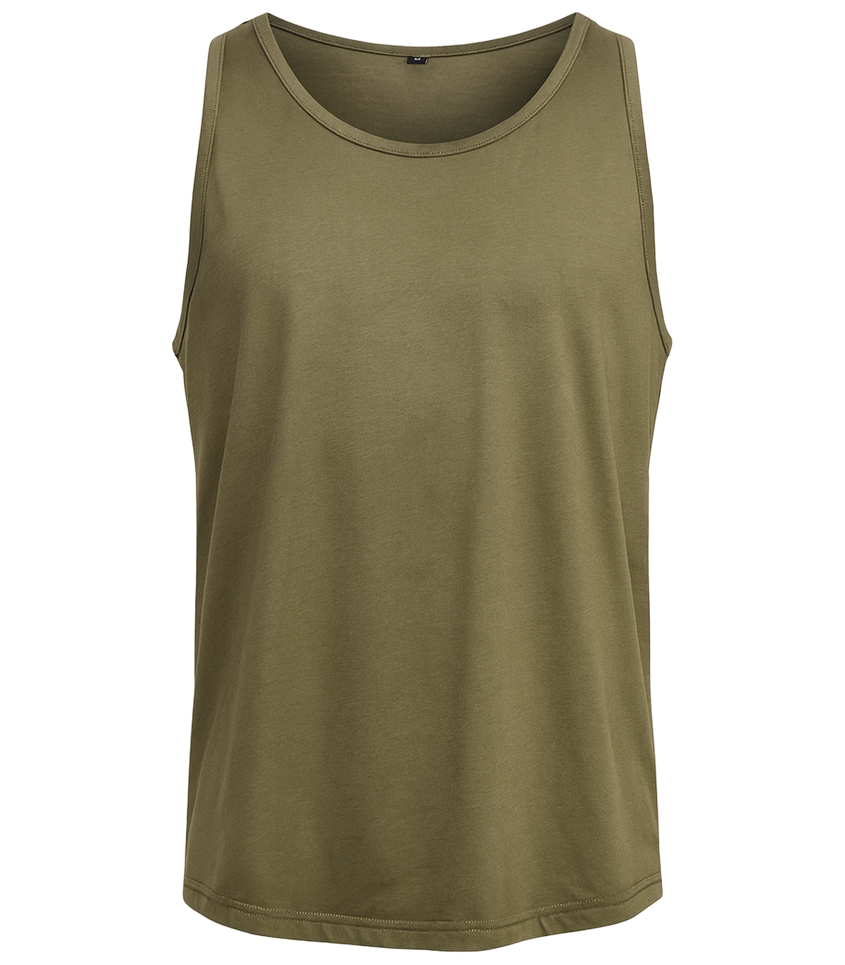 Men's plain sleeveless vest with round neck and straight fit