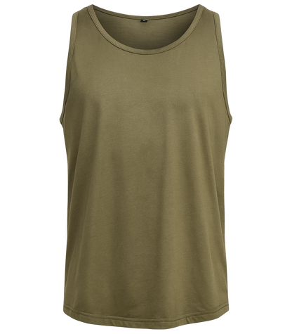 Men's plain sleeveless vest with round neck and straight fit