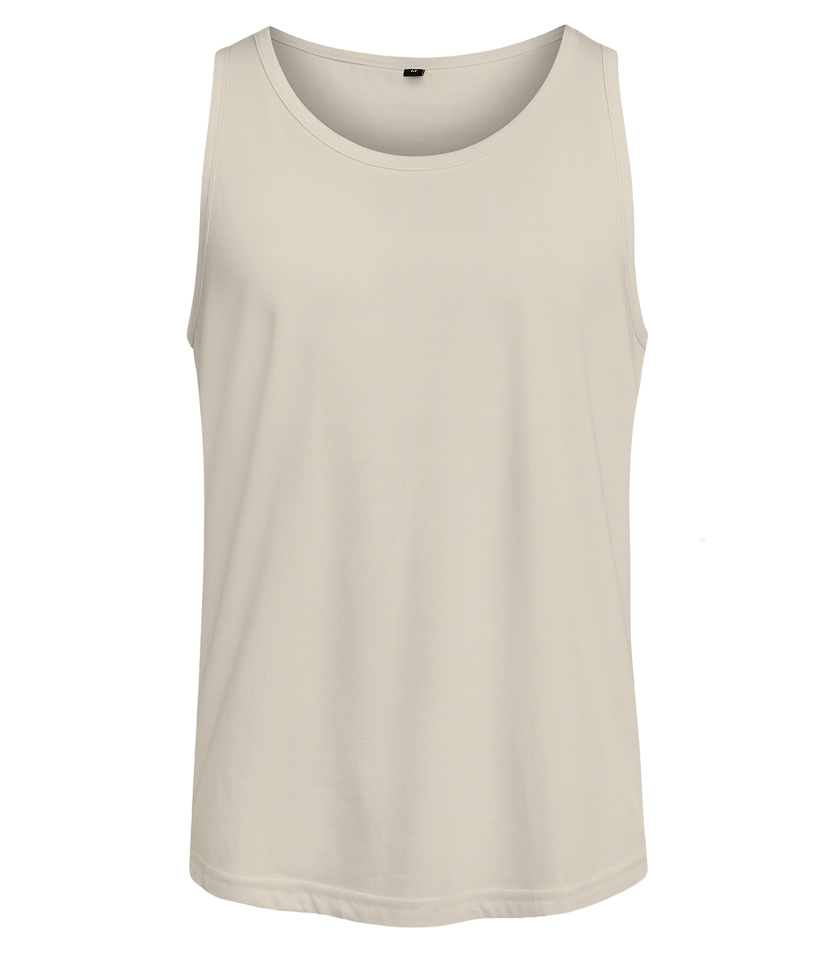 Men's plain sleeveless vest with round neck and straight fit