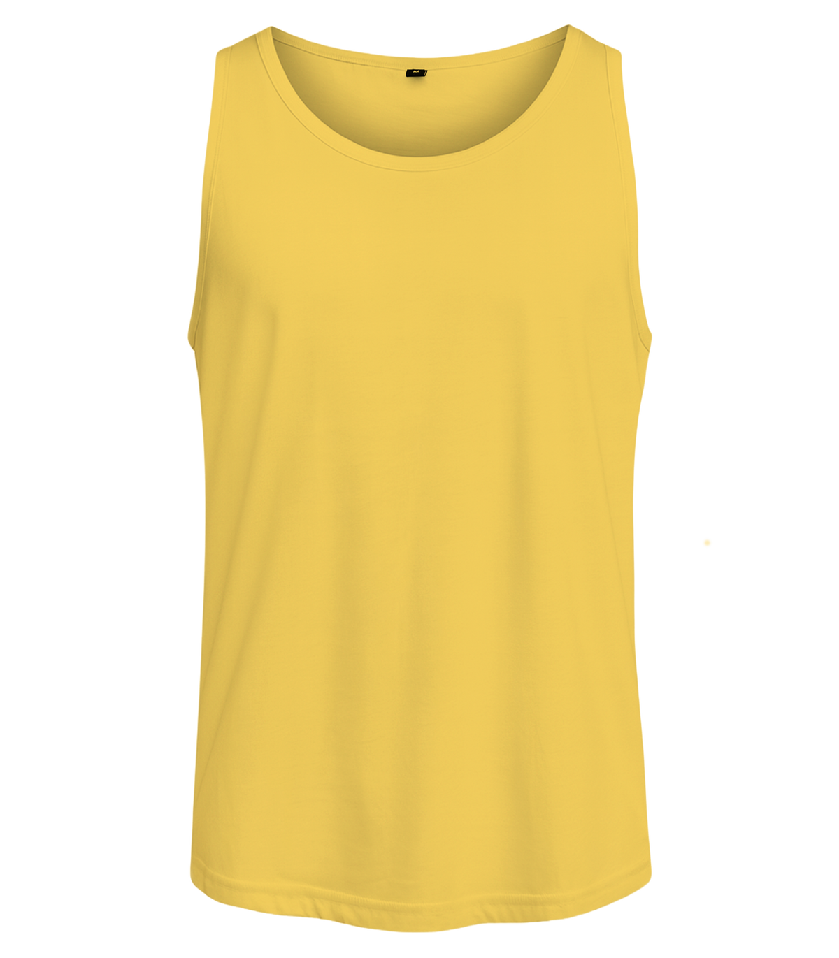 Men's plain sleeveless vest with round neck and straight fit