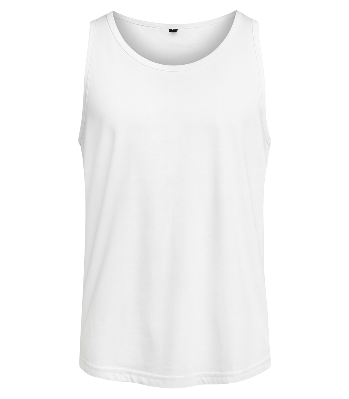 Men's plain sleeveless vest with round neck and straight fit