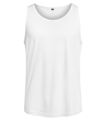 Men's plain sleeveless vest with round neck and straight fit