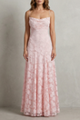 Women's floral maxi dress with ruched bodice and spaghetti straps