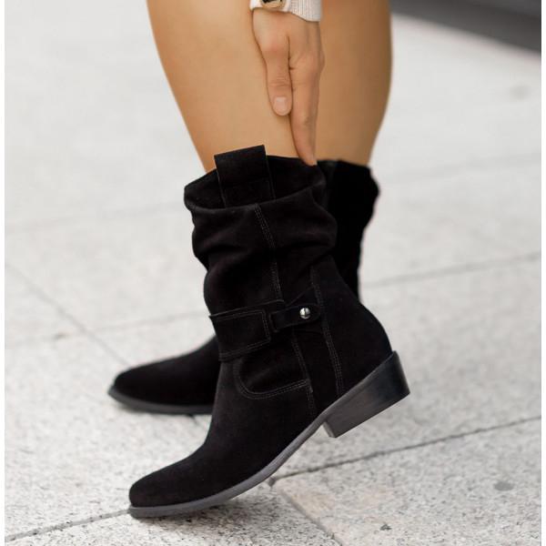 Women's Comfort Side-Zip Low-Heel Mid-Calf Boots — Everyday