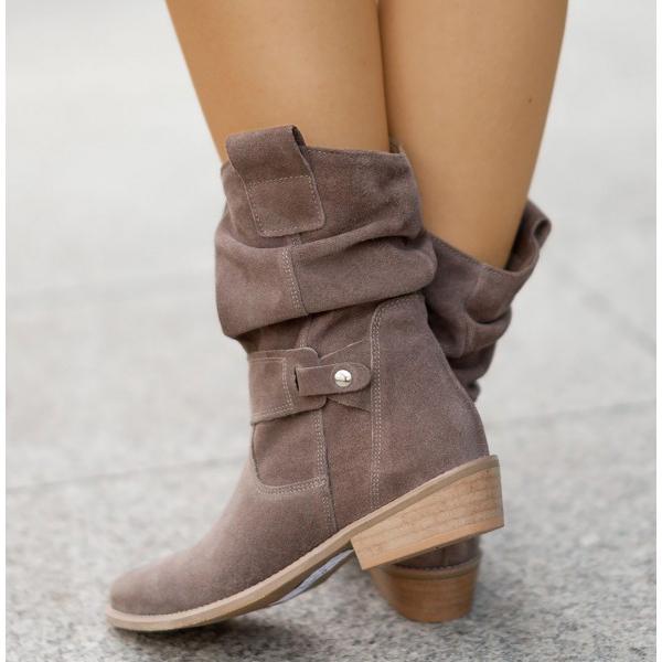 Women's Comfort Side-Zip Low-Heel Mid-Calf Boots — Everyday