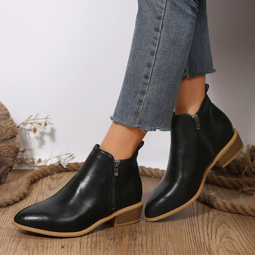 Women's Orthopedic Side-Zip Block-Heel Ankle Boots — Everyday