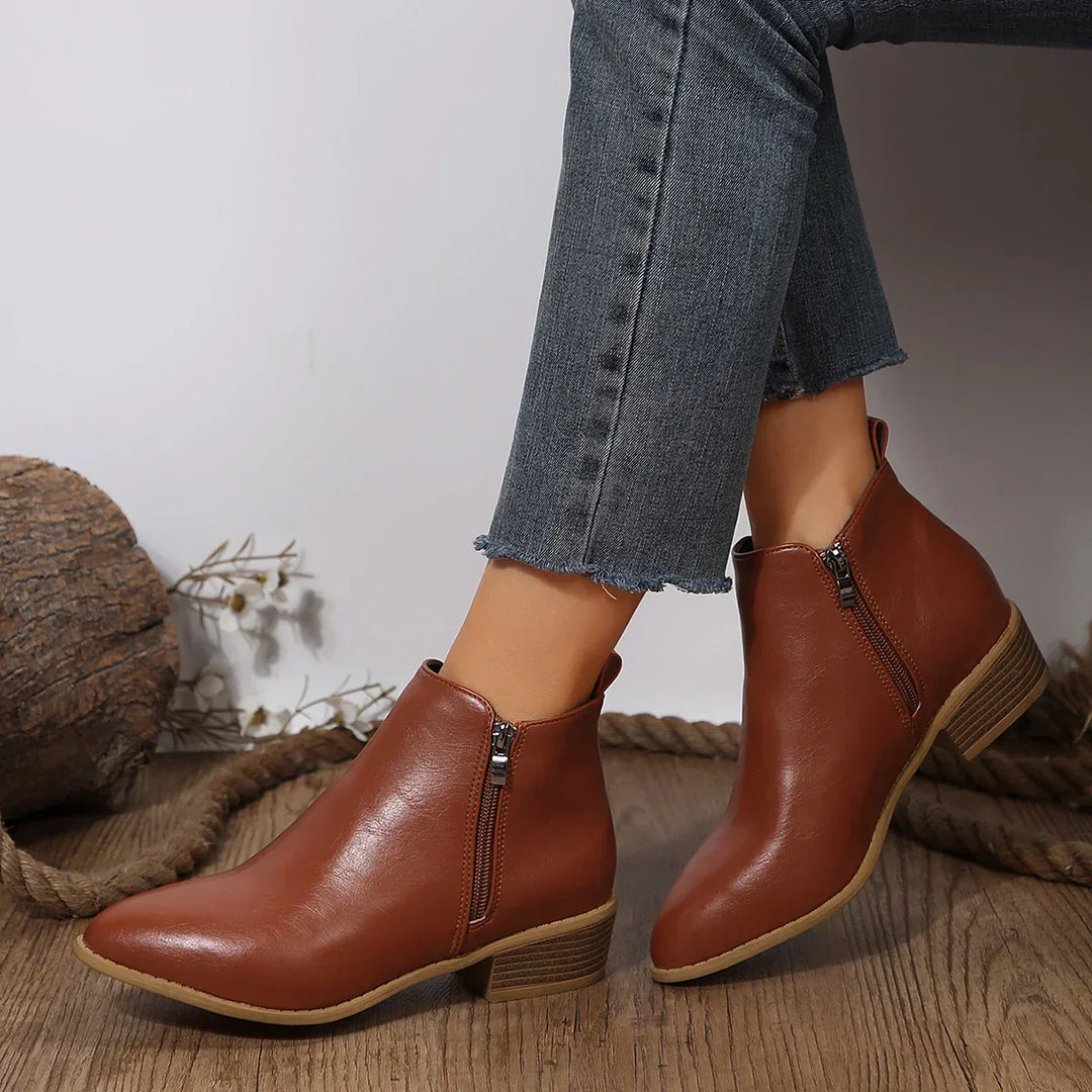 Women's Orthopedic Side-Zip Block-Heel Ankle Boots — Everyday