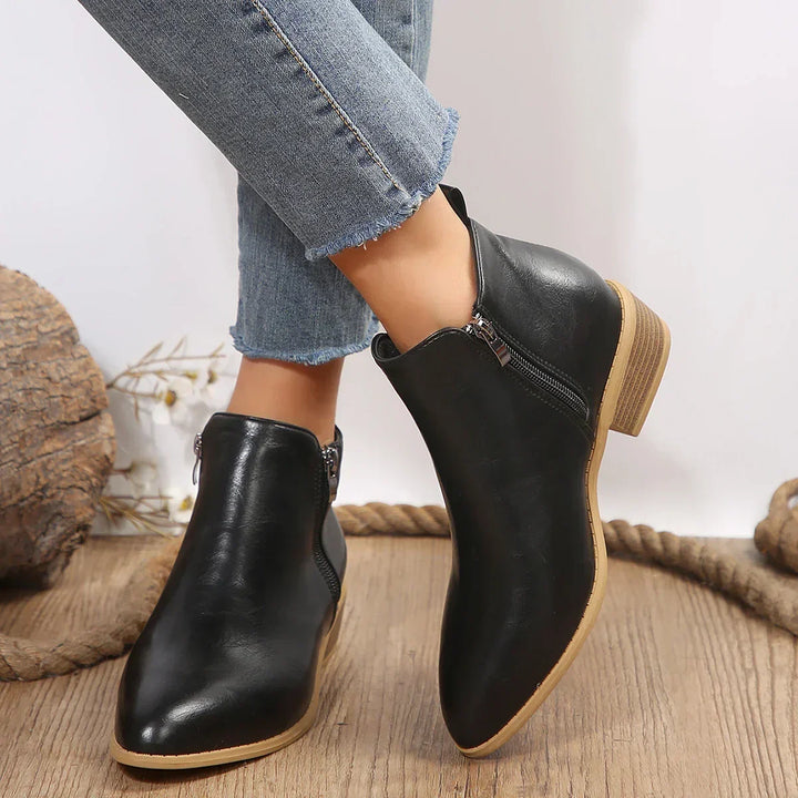 Women's Orthopedic Side-Zip Block-Heel Ankle Boots — Everyday