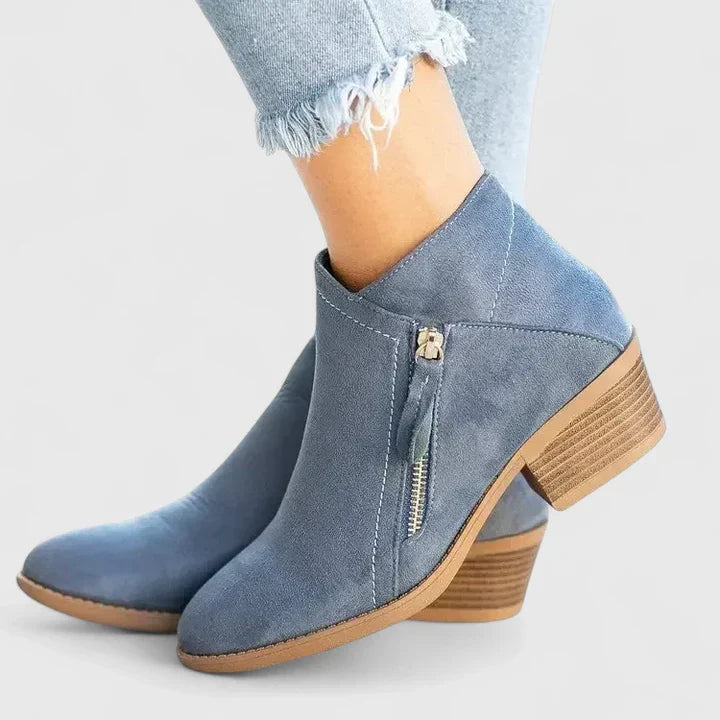 Women's Comfort Side-Zip Low-Heel Ankle Boots