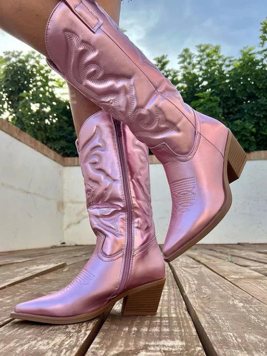 Women's Comfort Side-Zip Block-Heel Western Boots — Everyday