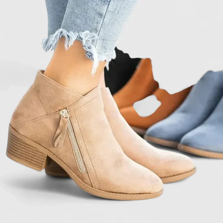 Women's Orthopedic Side-Zip Low-Heel Ankle Boots — Winter