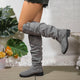 Women's Comfort Buckle-Strap Flat-Sole Knee-High Boots — Everyday