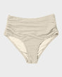 Women's textured knot-front bikini set with high-waisted briefs