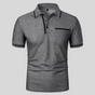 Men's short sleeve polo shirt with contrast trim and chest pocket