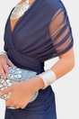 Women's floral off-shoulder maxi dress with ruched waist and flowing skirt