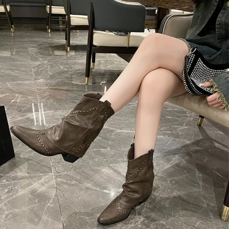 Women's Comfort Mid-Heel Western Boots — Everyday