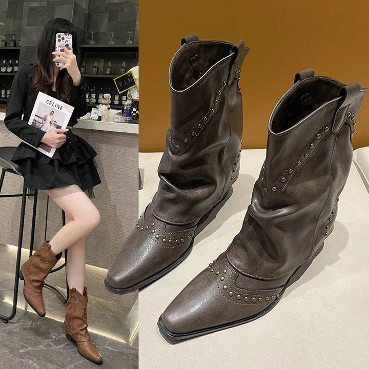 Women's Comfort Mid-Heel Western Boots — Everyday