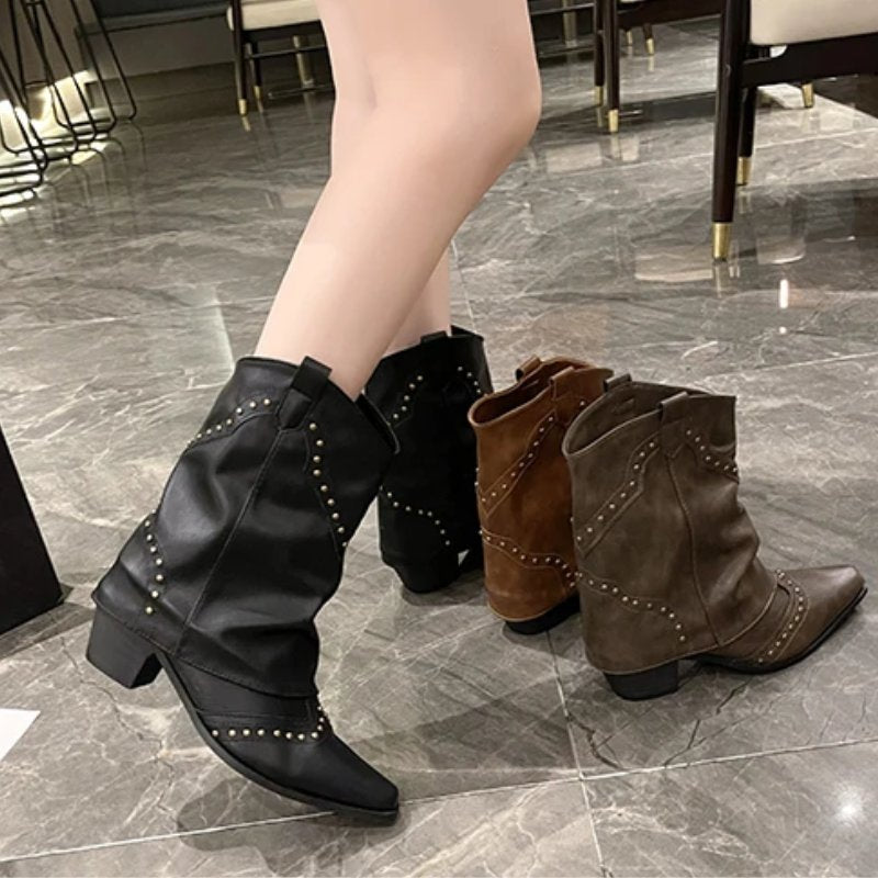 Women's Comfort Mid-Heel Western Boots — Everyday