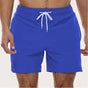 Men's solid swim shorts with elasticated drawstring waist and side pockets