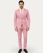 Men's slim fit two-piece suit with notched lapels, two-button jacket and matching trousers
